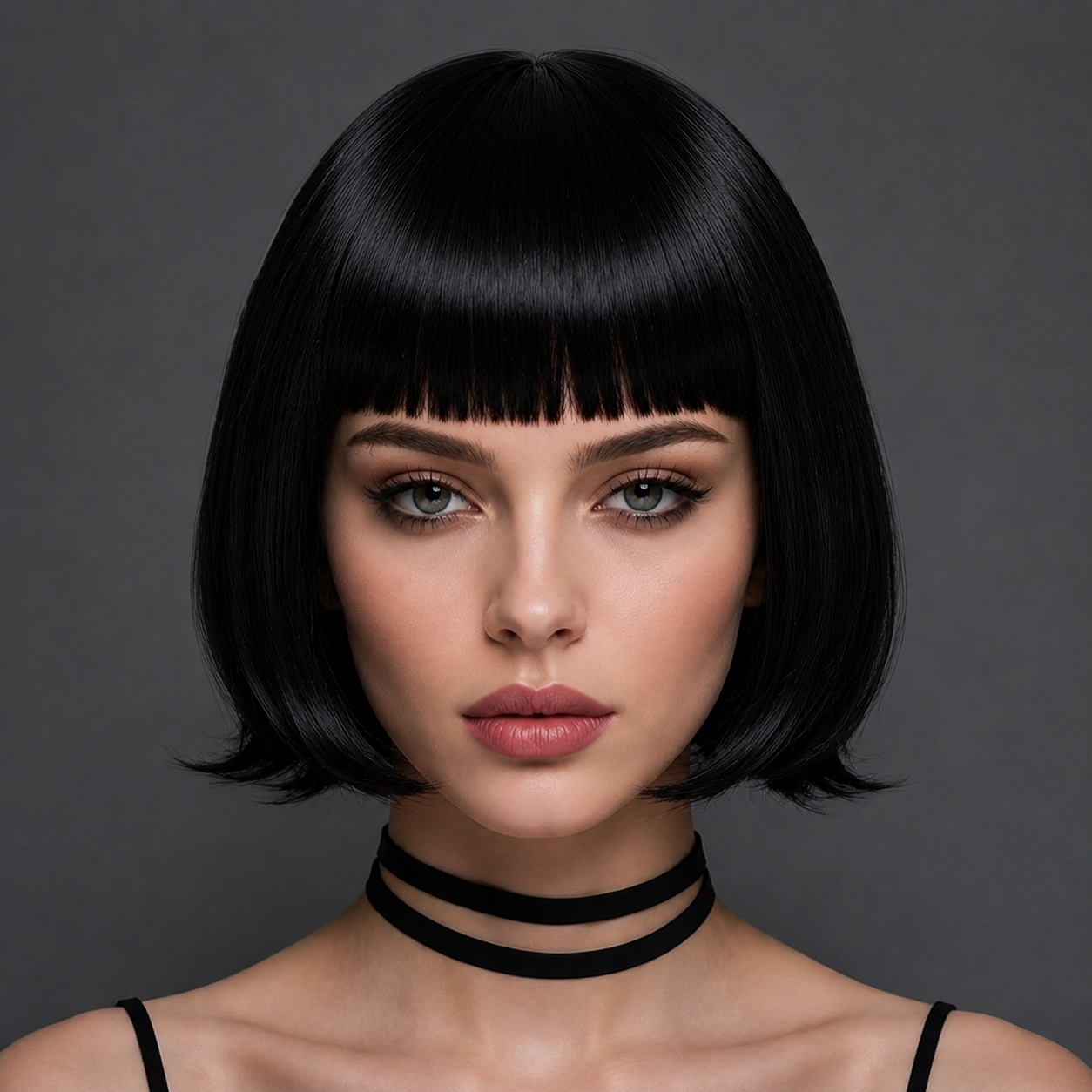 TEMU Black Short Wig With Bangs, Hair Is Neat And Smooth, Suitable For Occasions Like Daily Wear, Carnivals, Christmas, Halloween, Cosplay, And
