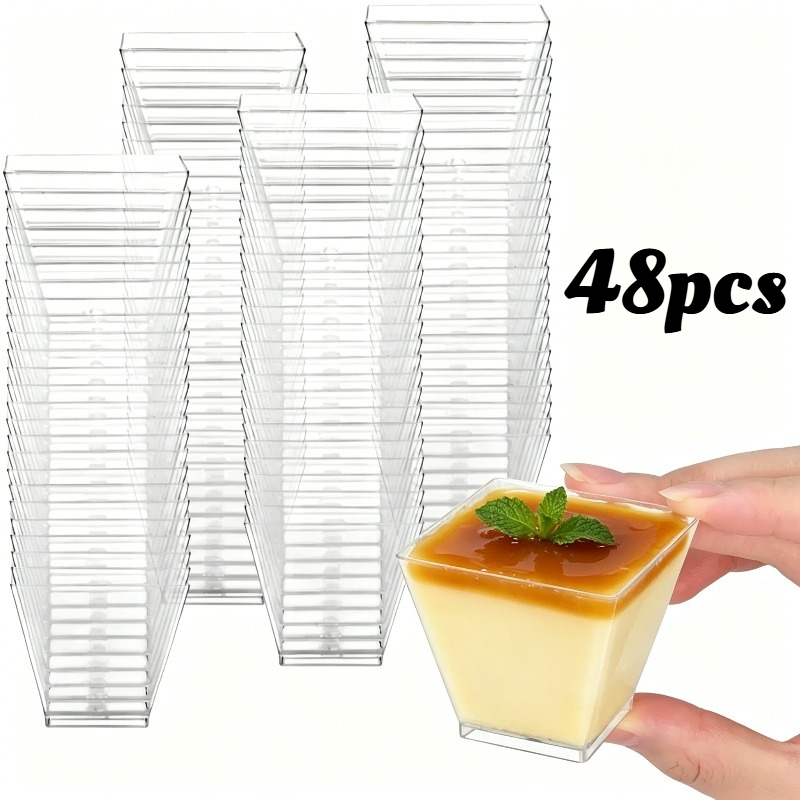 48pcs Stackable Space- Cups – Small Size For Desserts, Nuts, Candies, Appetizers, . Great For Weddings, Birthdays, Banquets, Commercial Use. Modern Party Tableware