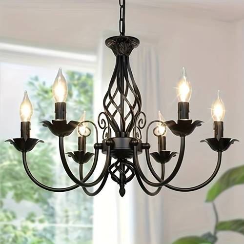 de plafond de bougie style cottage, luminaire de plafond , vintage pour chambre, couloir, cuisine, salle à manger, bar et foyer, , base dampoule e14 (ampoule non )