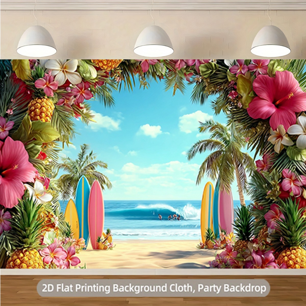 tropical photo backdrop sold on Temu United States