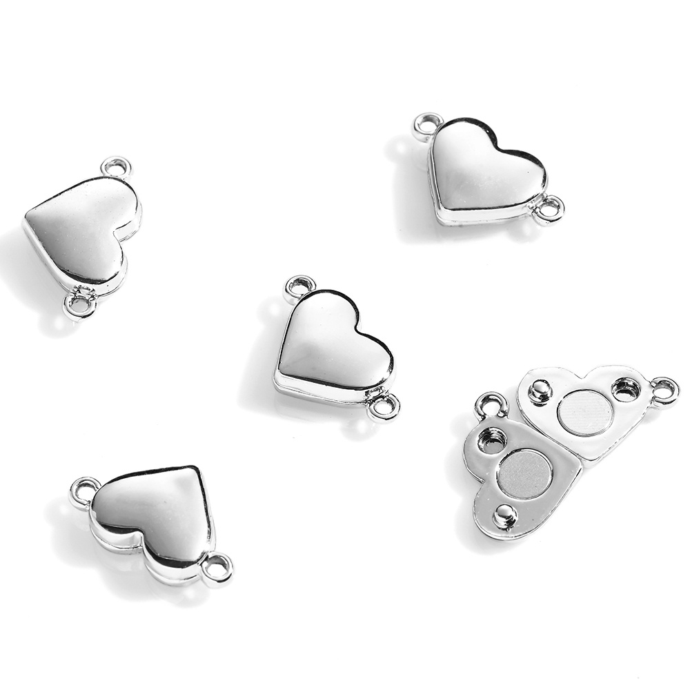 5pcs 18x11mm Heart Magnetic Clasps For Jewelry Making Bracelet Necklace Chain Connect Jewelry (random)