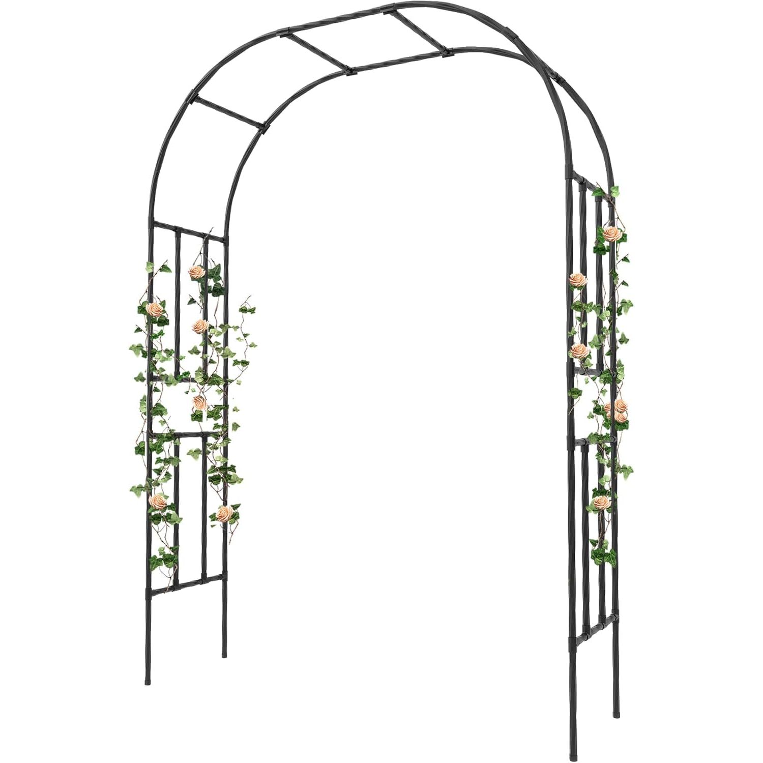Image of Luxurious Full Arch Iron And Pe Gate With 25mm Black Plastic Coated Tubes - Durable And Stylish Archway For Entryway
