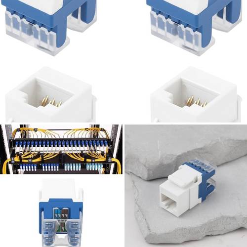 4pcs RJ45 CAT6 Unshielded Panels Wall Plates Keystone Snap-In Coupler