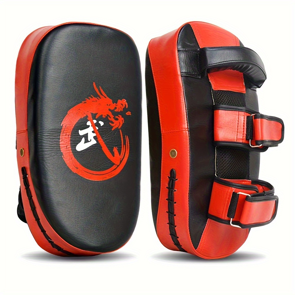 a set of 2 durable curved boxing targets specifically   training   pu hand pads   impact and are suitable for kickboxing and muay thai practice as well as karate and boxing exercises a great christmas gift
