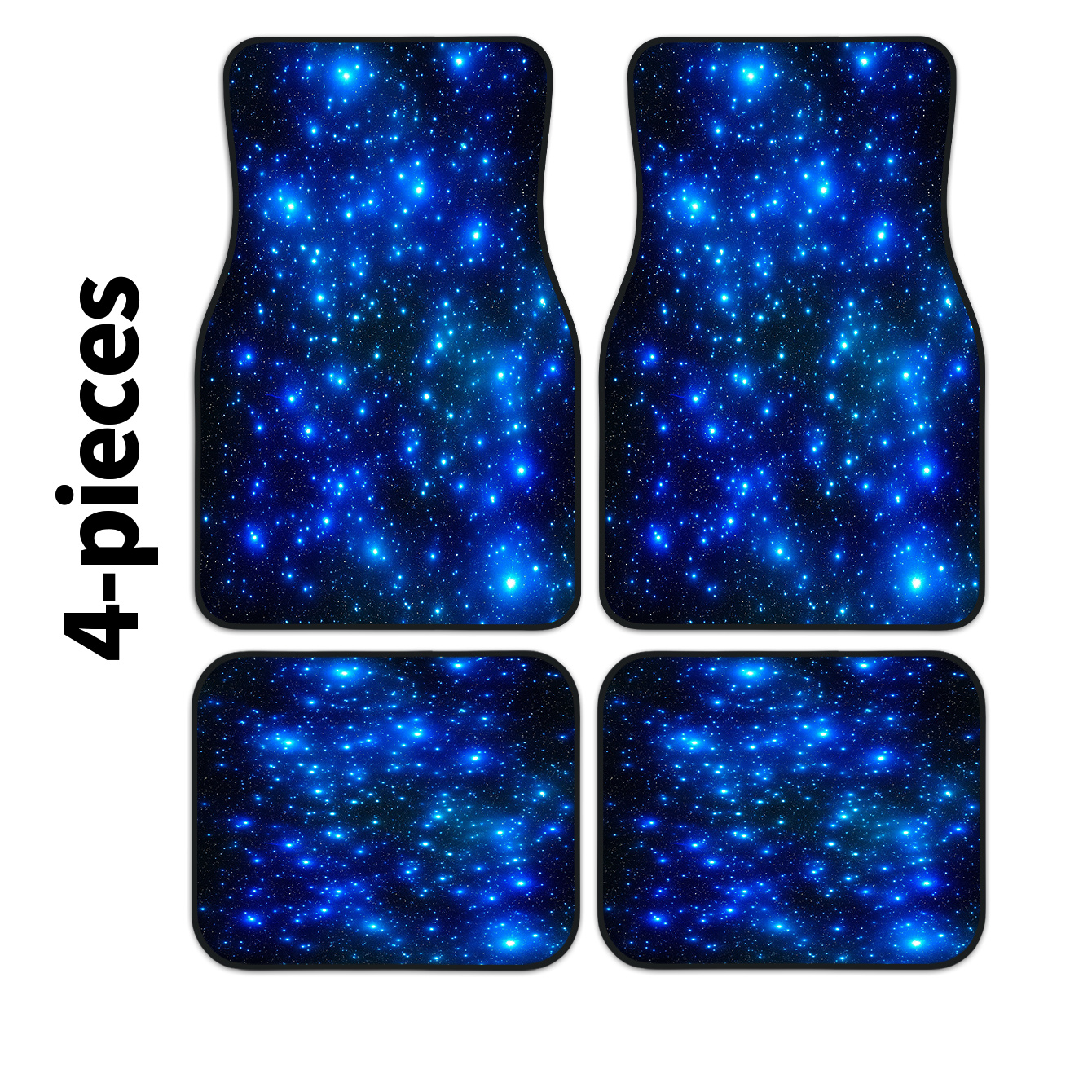 Starry Night Universal Car Floor Mats With Blue Pattern 4pcs Set 100% Automotive Interior Decor Front And Rear Floor Mats For Car Accessories