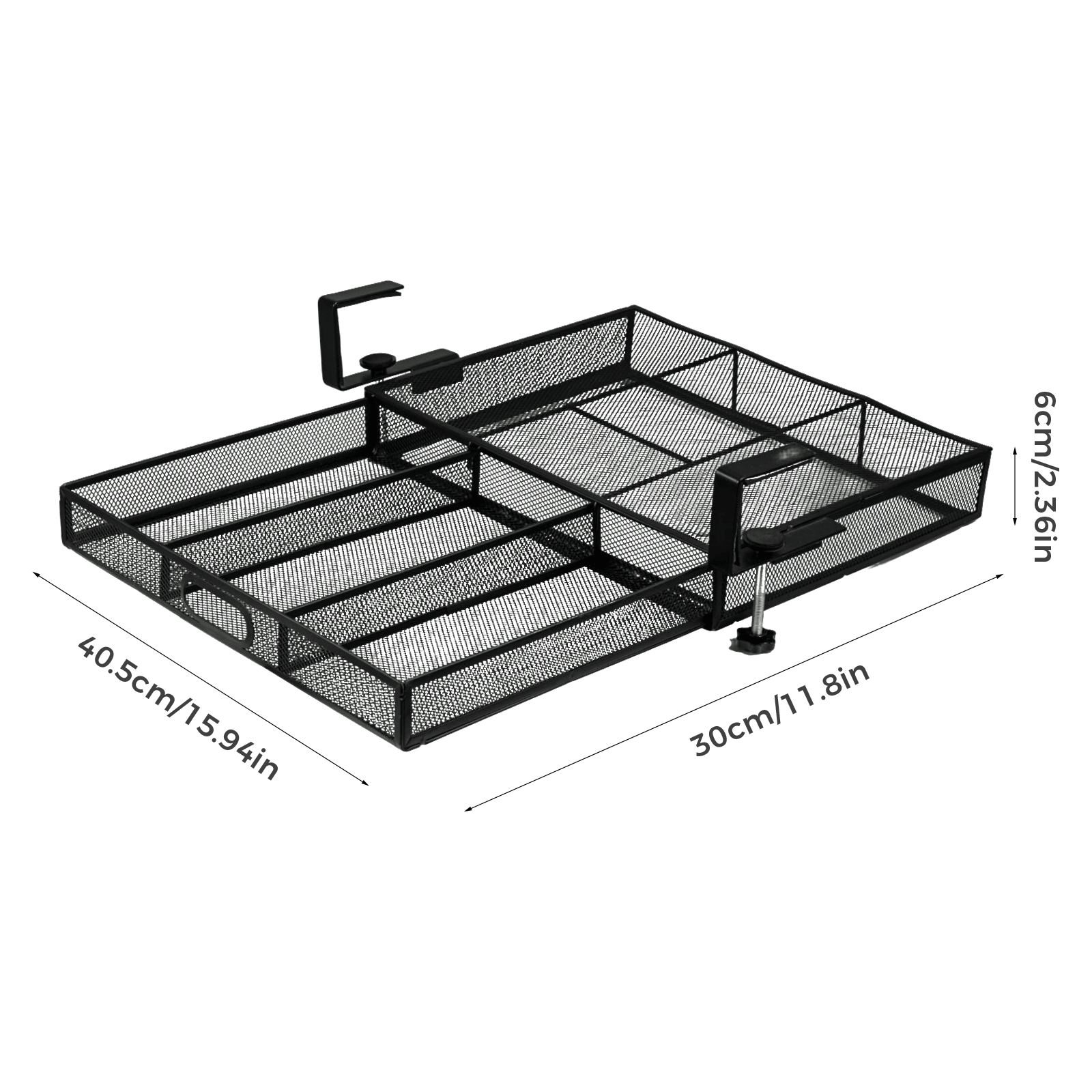Metal Under Desk Cable Management Tray, No Drill Wire Organizer