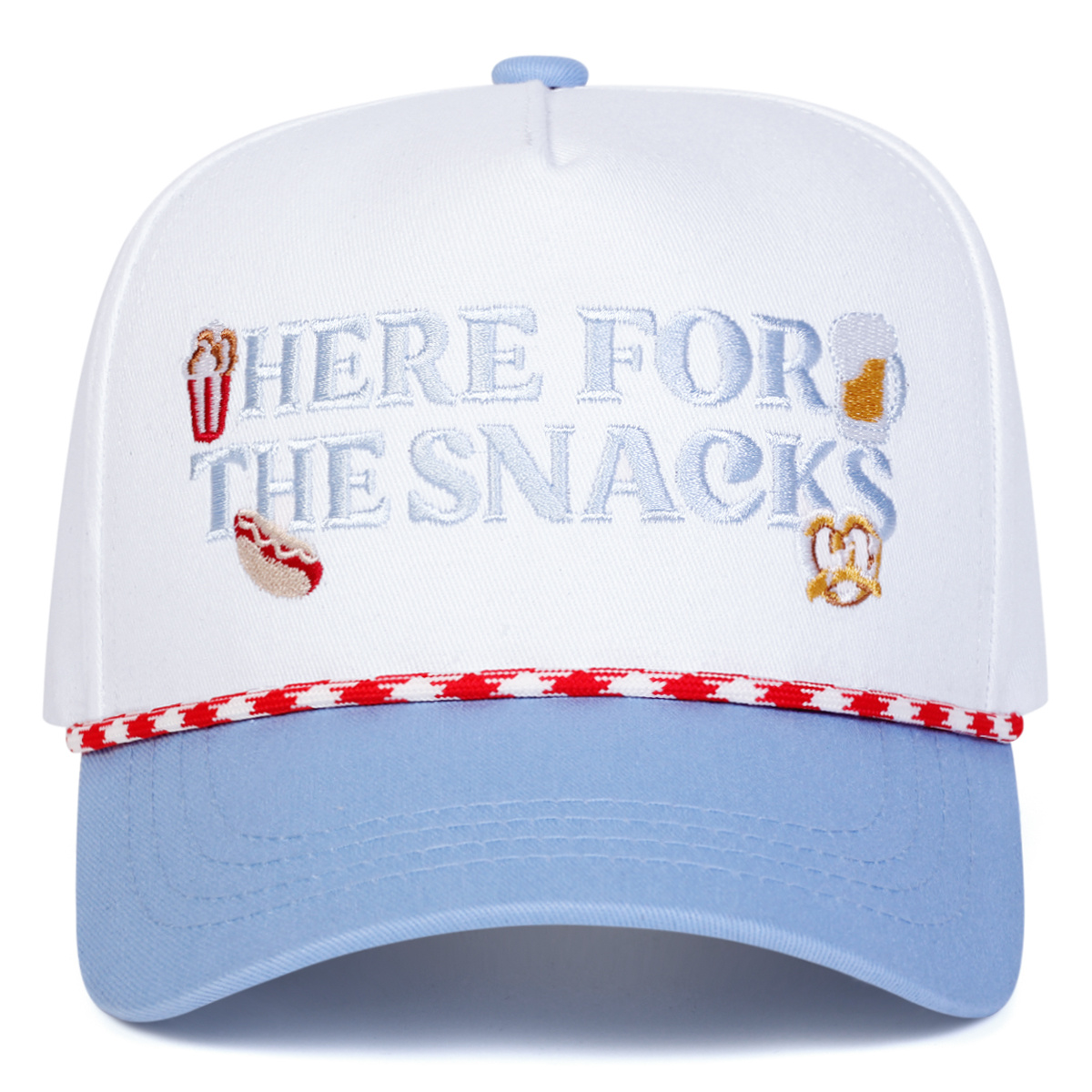 TEMU 1 Men's "here For The Snacks" Embroidered Baseball , Adjustable Sports And Casual Hat, Suitable For Spring And Autumn , Travel, And Beach