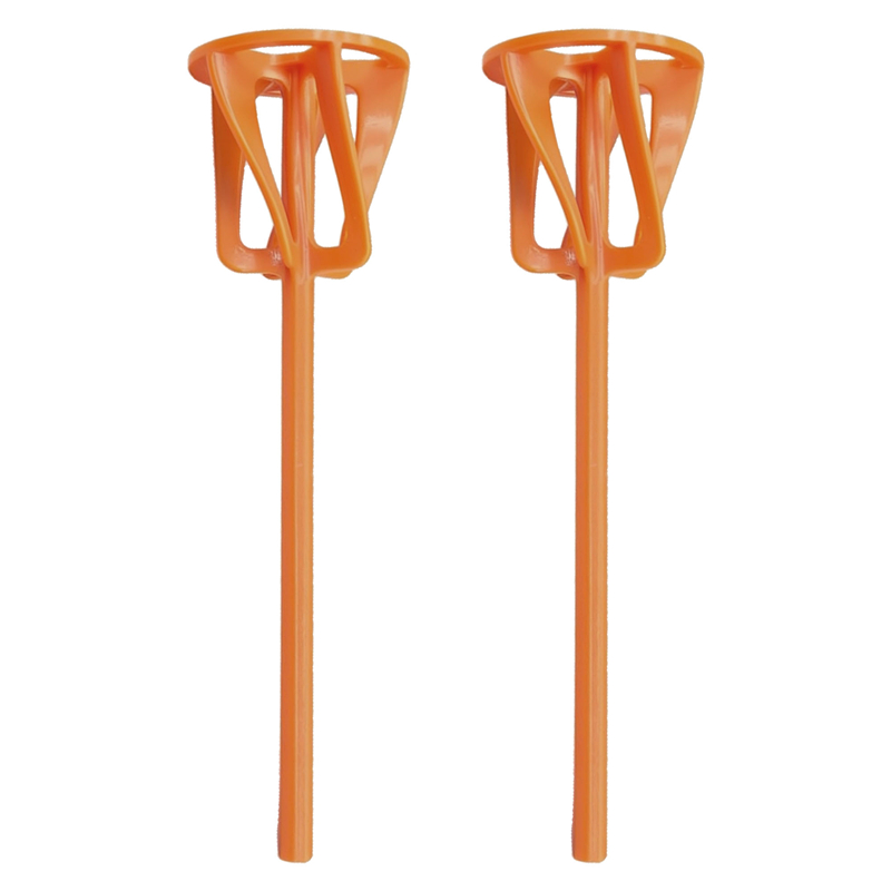 TEMU 2pcs Orange 3d Printed Electric Drill Mixer Attachment, Heavy-duty Stirring Accessory Compatible With Drills, Ideal For Blending Paint, Cement,