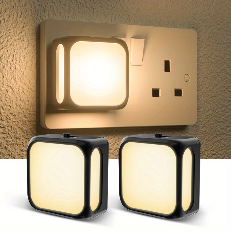 TEMU 2/4pcs Led Night Light, Plug In Night Light With Dusk To Dawn Sensor, 3000k Warm White, Adjustable Brightness, 1w Led Night Light, Ideal For