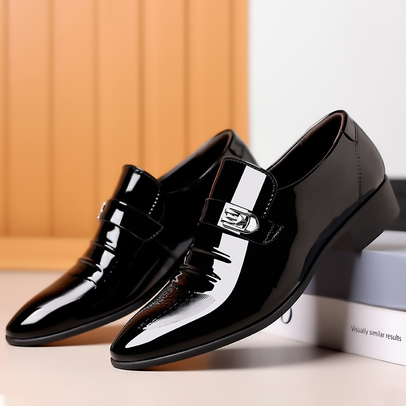 Image of Mafedy Men's Spring Autumn Breathable Pointed Toe Shoes, British Korean Dress, Comfortable Groom Wedding Casual Shoes