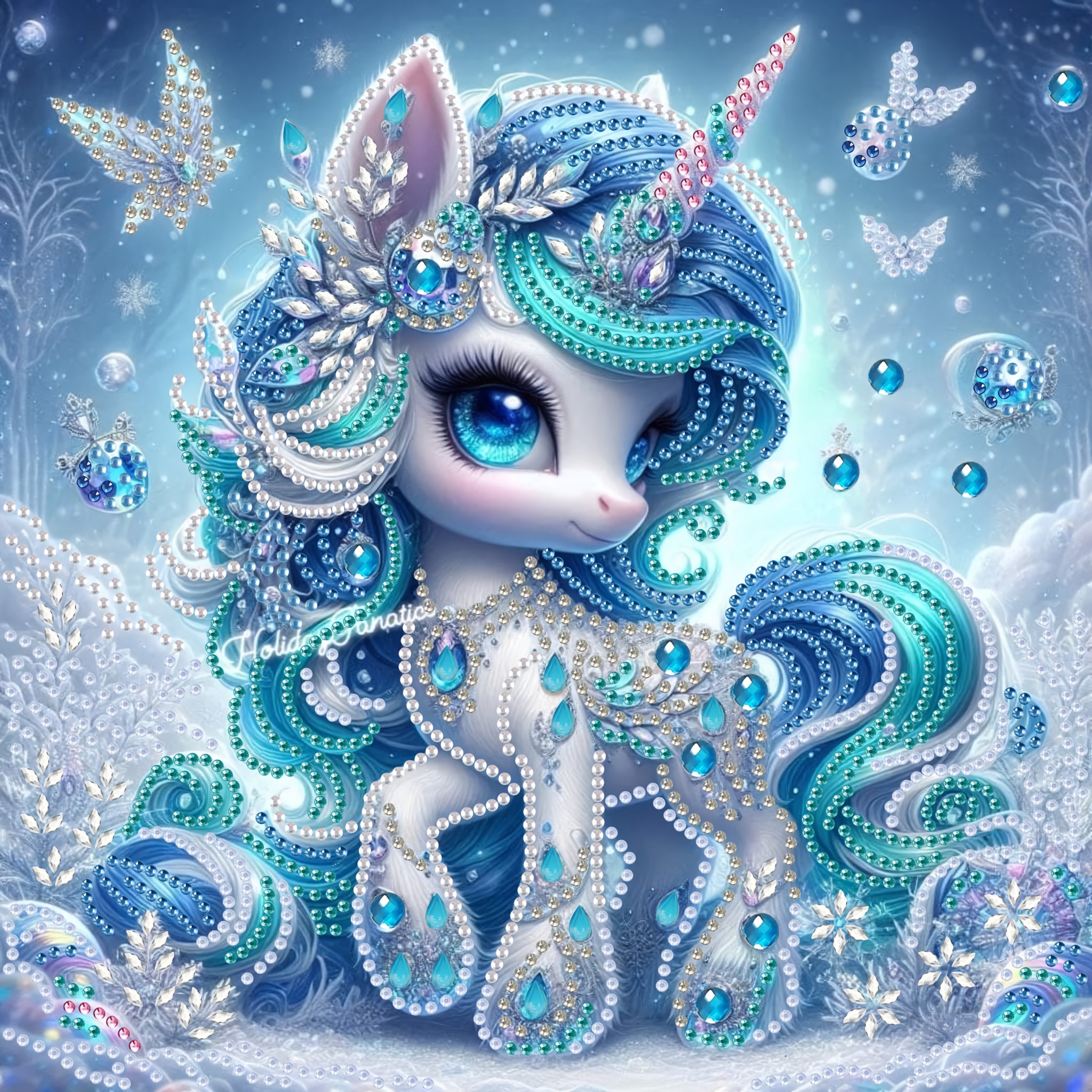 TEMU 1 Pack Unicorn Shaped Diamond Painting Kit, Frameless Decor X Inches, Special Irregular Shaped Rhinestones, Gift For Bedroom Office Living Room
