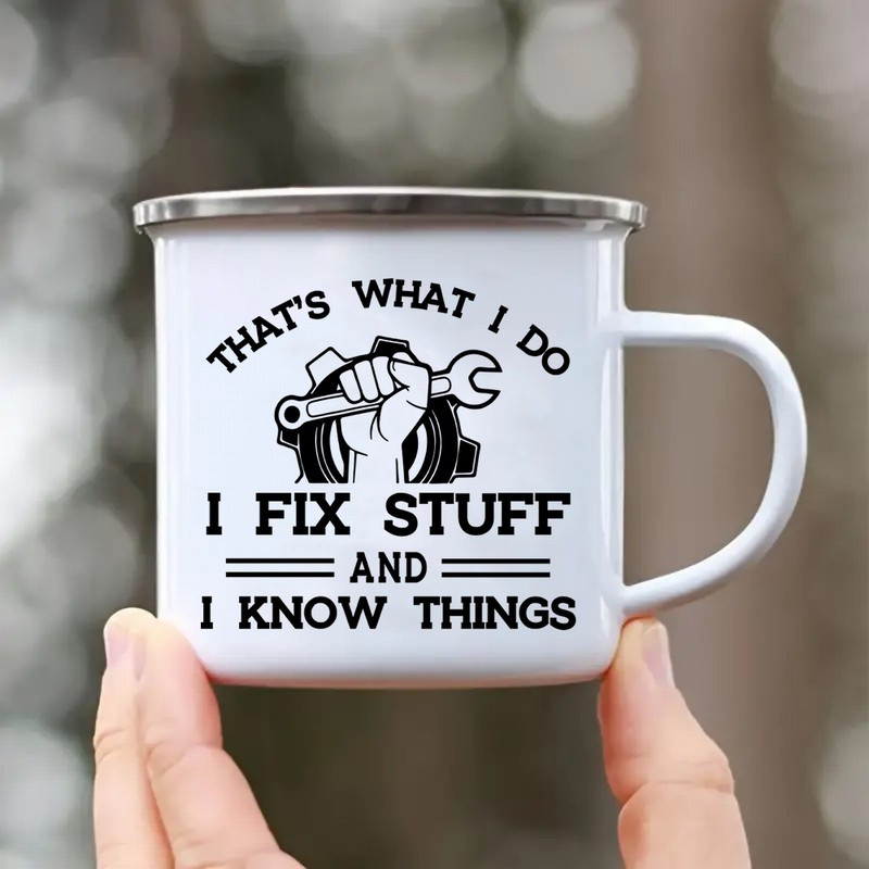 SJYYTT 1Pcs Enamel Mugs,Enamel Coffee Mugs,Campfire Coffee Mug,Portable