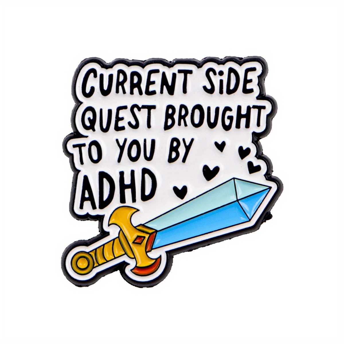 TEMU 1pc Current Design Enamel Pin Adhd Lapel Pins Badges On Backpack Brooches For Clothes Women's Brooch Cute Jewelry Accessories Gift