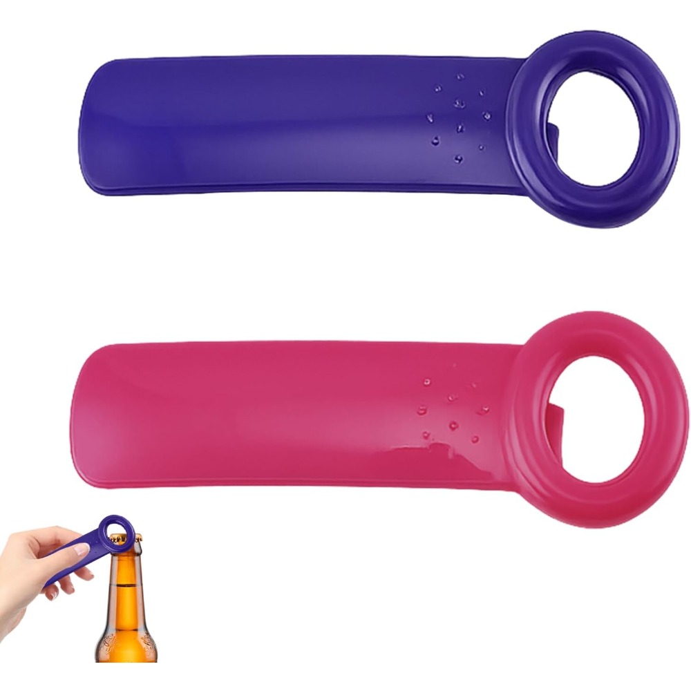 Image of 2pcs/set Purple + Rose Red Ergonomic Jar Lid Opener With Non-slip Resin Handle, Suitable For People With Arthritis Or Weak Hands, Universal For The Elderly And Women, Fits All Bottle Caps