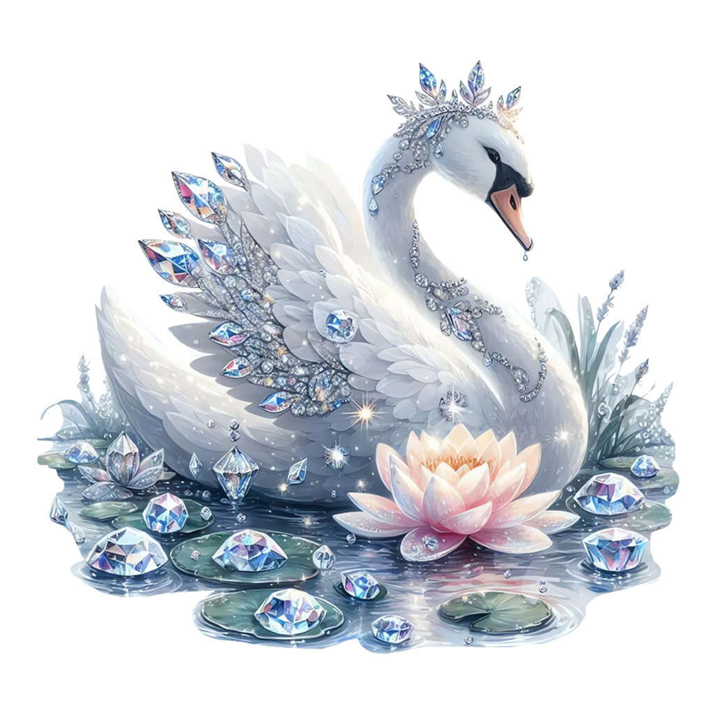 A Luxurious And Realistic Crystal Swan Wall Sticker. Self-adhesive Removable Home Decoration Sticker. Suitable For Room Decoration, Wall Wallpaper, Bedroom Decoration, Wall Decoration