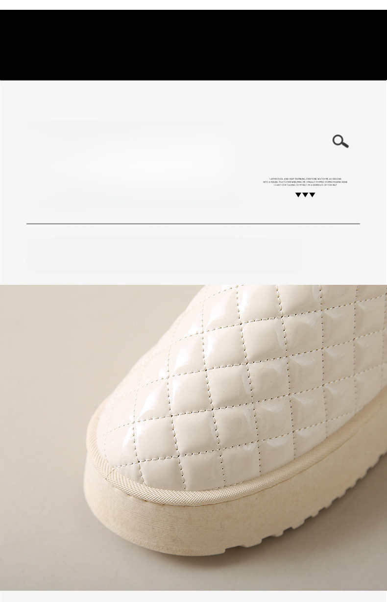 womens winter snow boots with h shaped lift height increase high quality non slip fleece lined thickened pu upper rubber sole beige black grey warm ankle boots for   slush all terrain Product details 7