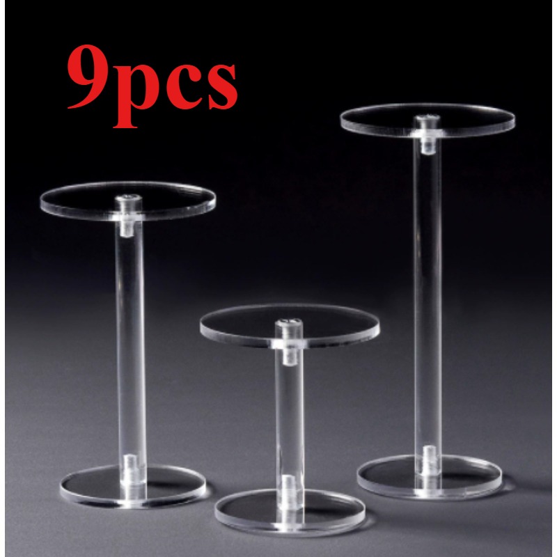 TEMU This Set Of 9 Acrylic Display Stands Features A Trapezoidal And , Making It Ideal For Displaying Anime Figures, Miniatures, Jewelry, And Perfume
