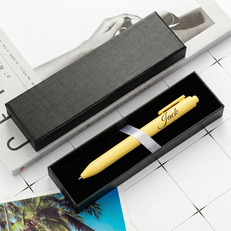 TEMU Gift Box Set: Custom Pen + Pen Case, Creative Diy Engraving, Use, Teacher's Day & Graduation Season Souvenir, Personalized Name Engraving, Hotel