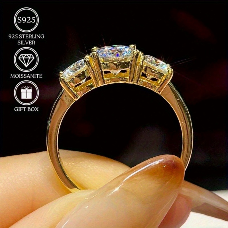 Women's 2/4 Carat Simple Design Moissanite Ring, Dazzling Gift