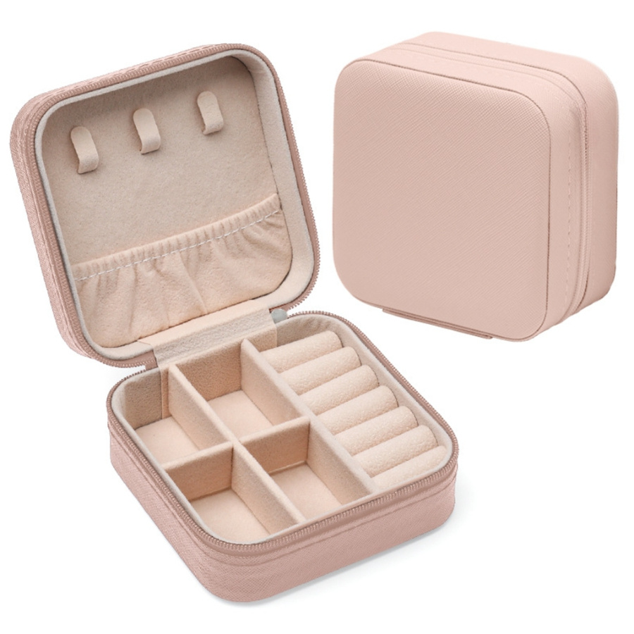 Leather Small Jewelry Storage Box, Portable Earring Organizer