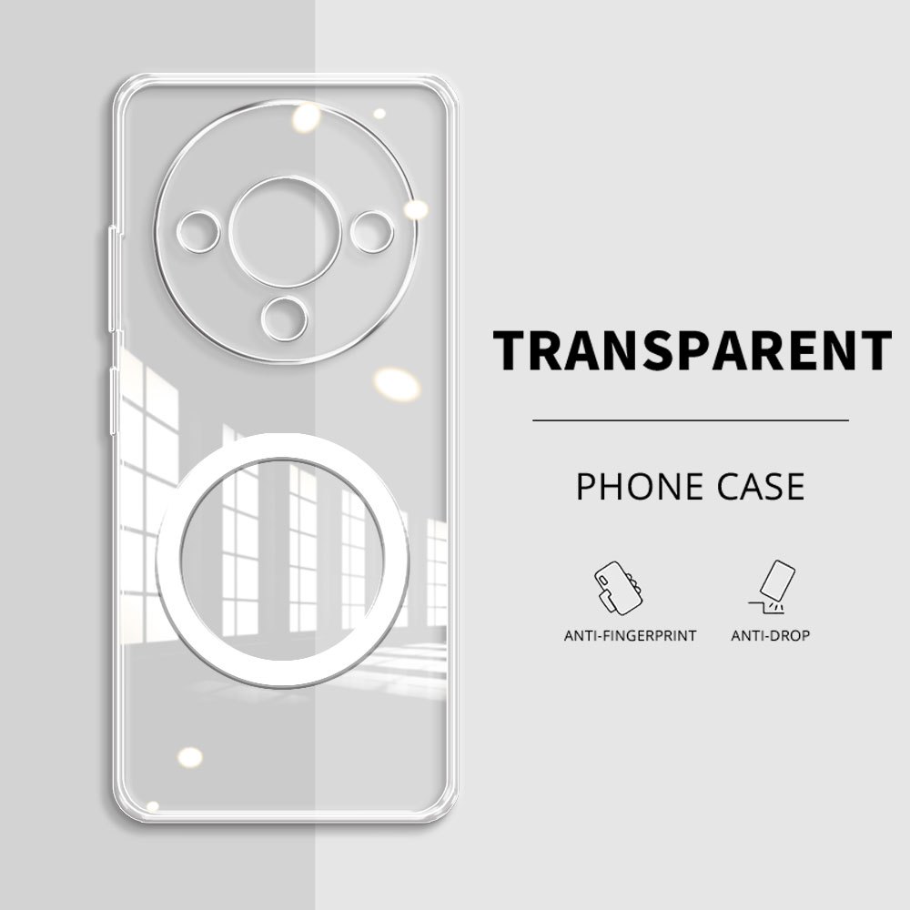 TEMU Phone Case - Luxurious Transparent Frame Phone Case For Zte Blade A36 A56 A76, Clear Magnetic Phone Case, High And Flexibility Tpu Full Coverage