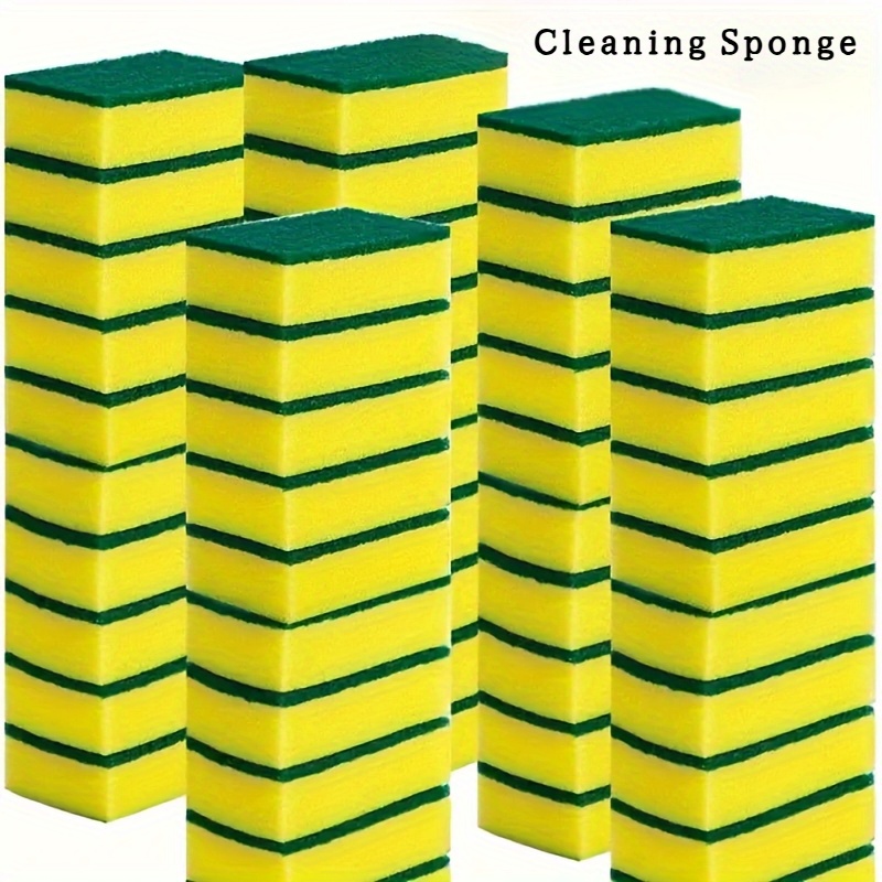 20/40pcs of kitchen cleaning sponges, dishwashing towels, cleaning sponges, double-sided scouring pads household cleaning, high-end kitchen dishwashing sponges, durable scratch resistant sponges, absorbent, cleaning supplies, reusable 0
