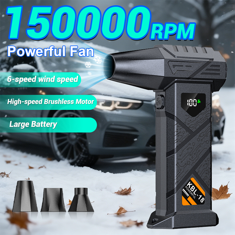 E-shop 150000 U/min Tragbarer Turbo-Ventilator Schneefräse | Handstaubwedel und Schneeentferner, BBQ Holzkohlestarter, Kompakt und Wiederaufladbar, USB
