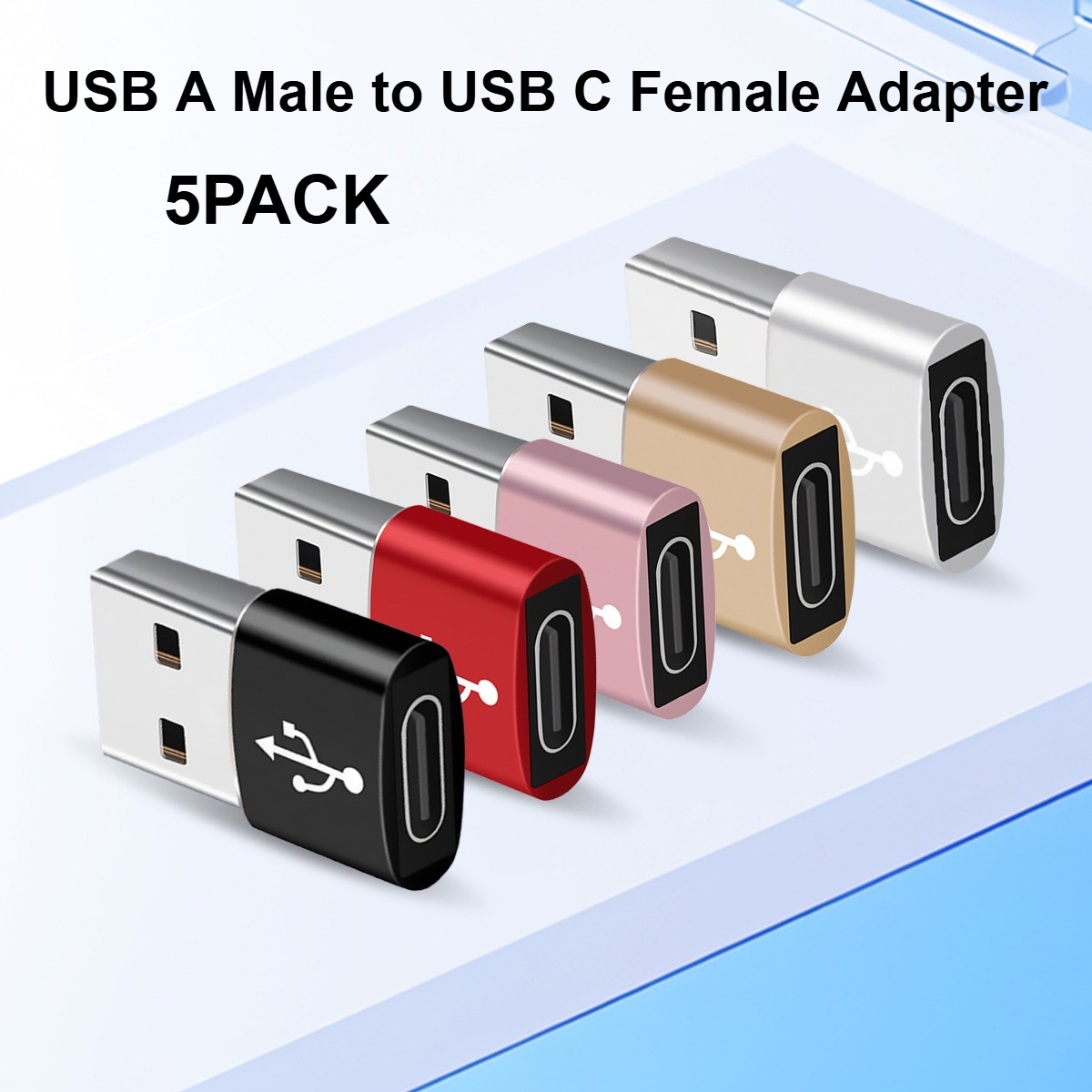 Image of Usb C Female To Usb Male Adapter (5pcs), Type C To Usb A Charger Cable Adapter For Iphone 11 12 13 17 Pro Max, Galaxy Note 10 S20 Plus 20 S20+ 20+ Ultra, Google Pixel 5 4 4a 3 3a 2 Xl