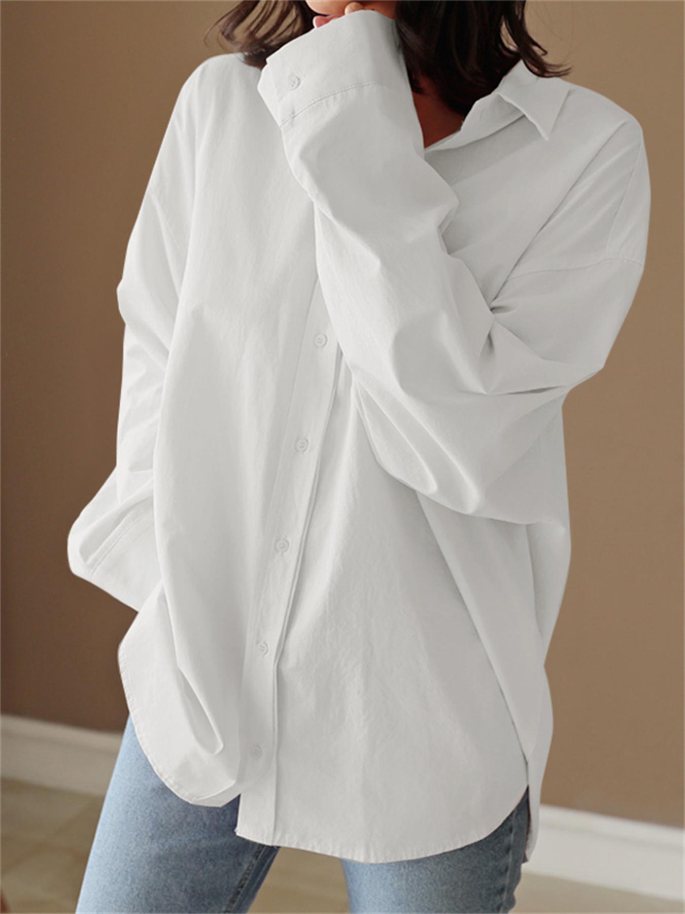 camisa oversize mujer talla cuello larga Temu Dominican Republic