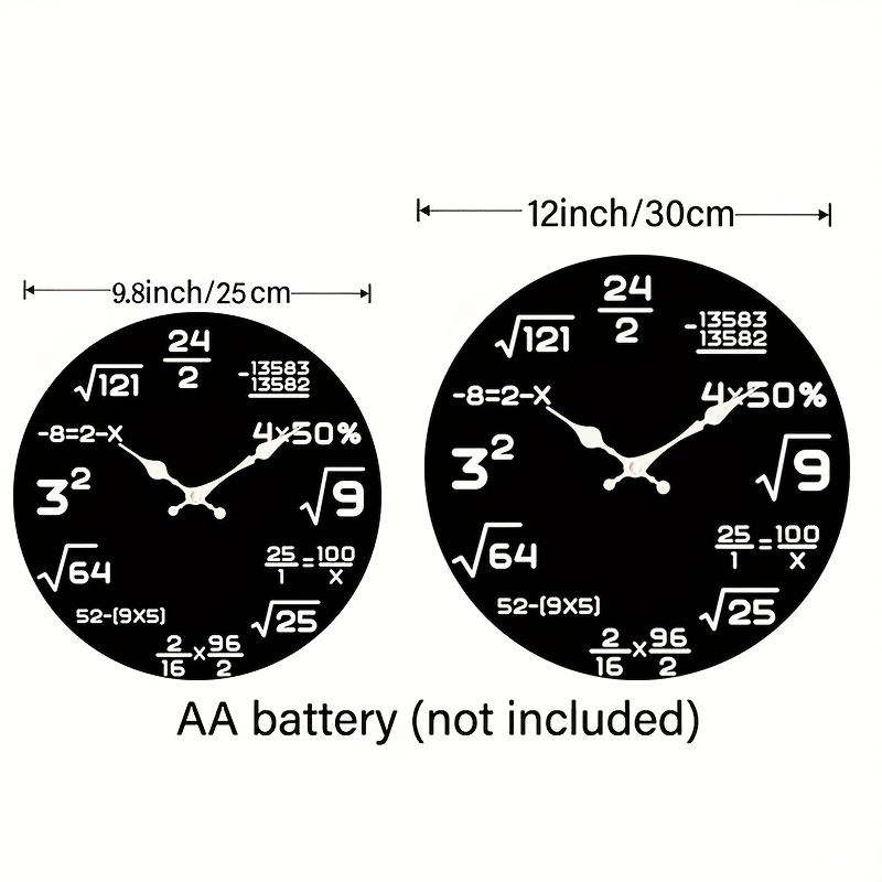 Math-themed clock detail