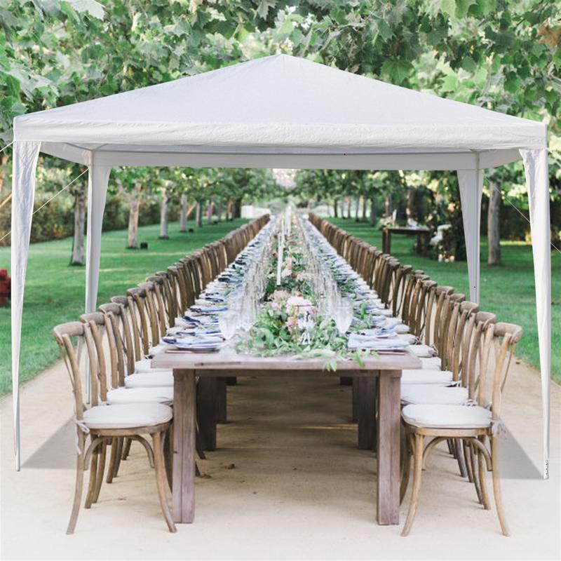 118.11*118.11inch 3-sided outdoor party tent, pergola, convenient awning, beach awning, PE cloth, plastic-sprayed iron pipe, spiral pipe, UV protection, easy to install, suitable for beach, backyard, camping picnic, barbecue, RV lawn, pool rest