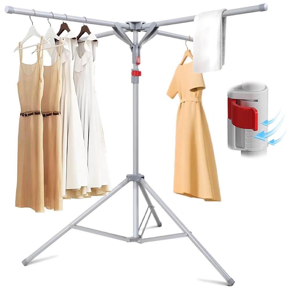 4-arm Foldable And Rotating Drying Rack - High-capacity, Freestanding, And Collapsible - Suitable For , Indoors, And Outdoors, Drying Racks