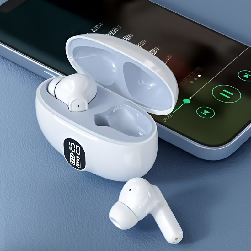 wireless headphones wireless 5 3 earbuds 13mm speaker 30h playtime type c fast charging box stereo wireless in ear headset suitable for ios and   in ear headsets gaming   headphone mic