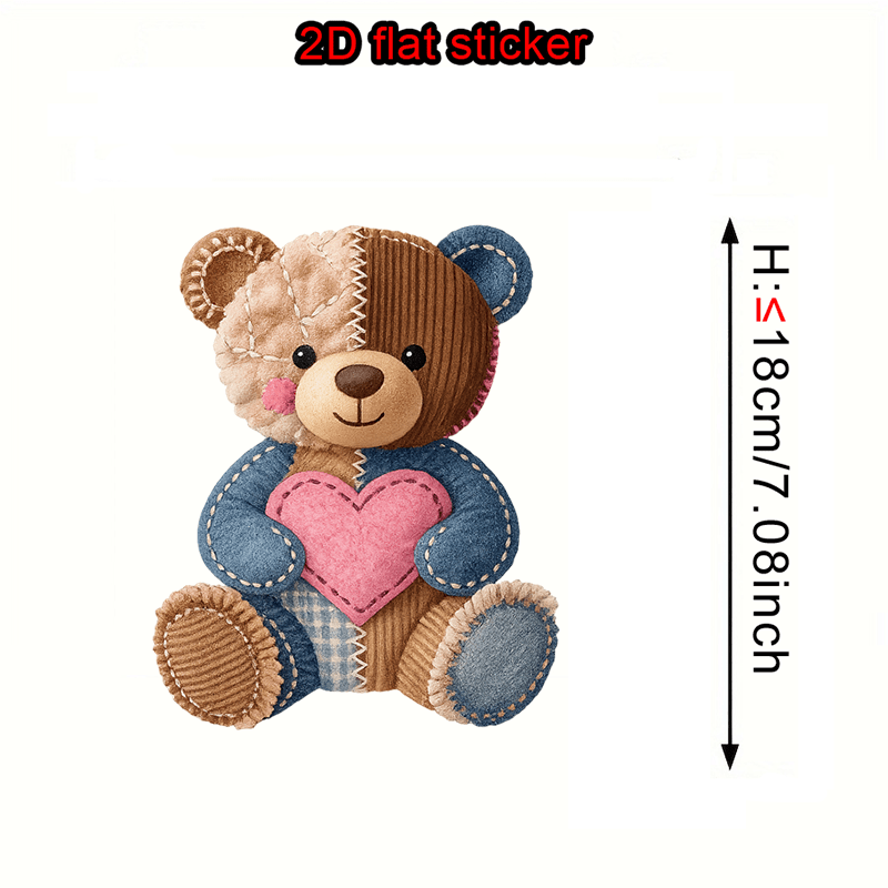 TEMU 6 pezzi di toppe in termoadesive a forma di orsetto, design orsetto da cucito cartone animato, adatte per magliette, felpe, jeans, giacche,