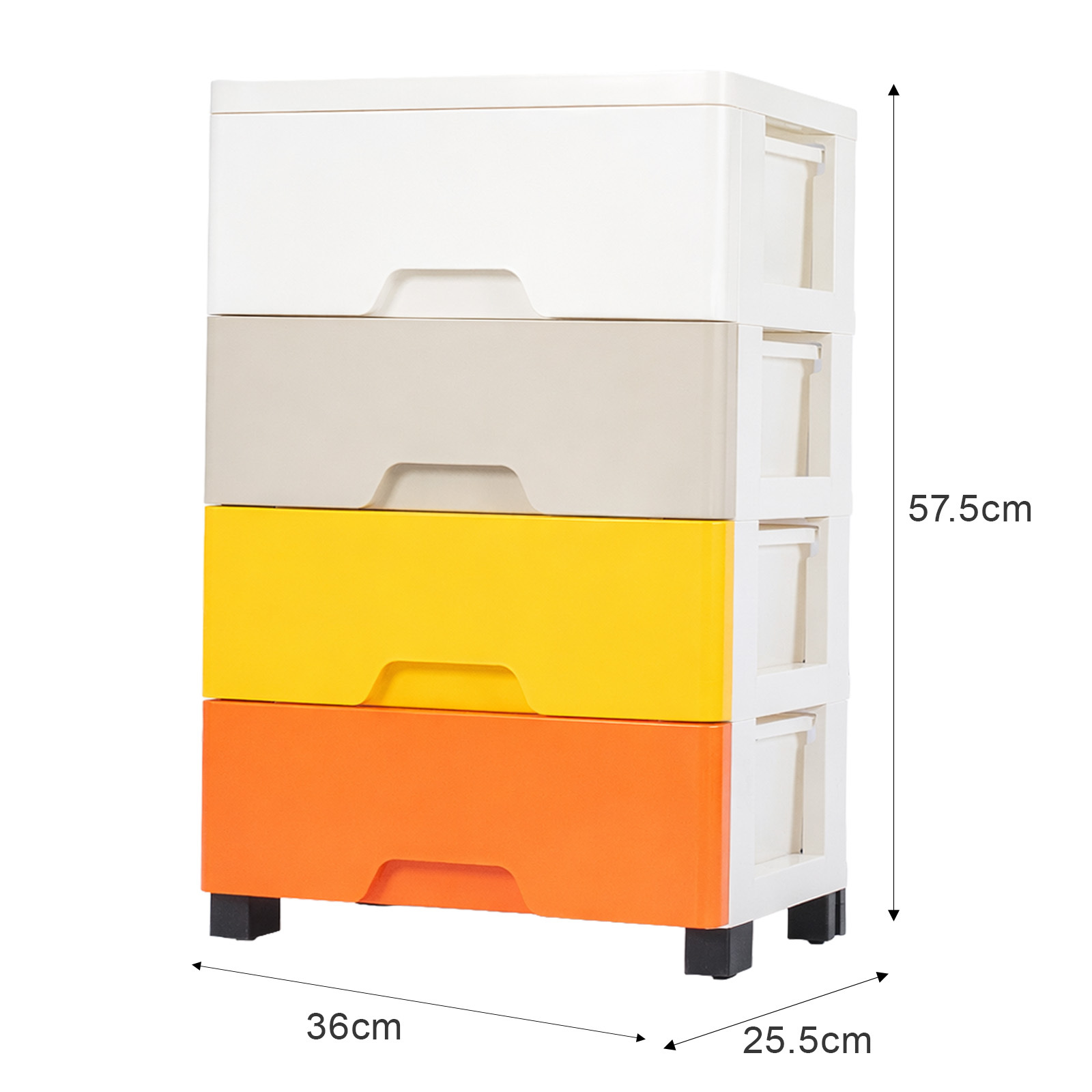 4-layer Drawer Plastic Storage Cabinet Organizer - Stackable Rectangular Polypropylene Storage Box With Smooth Drawers Suitable For Bedroom, Bathroom, Office - Organization For Clothes,, Snacks, Books