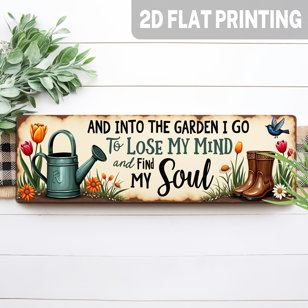 TEMU 2d Flat, 1pc Of Rustic Wooden Wall Decor "step Garden" – Decoration With Wooden Sign, Garden-themed Hanging Ornament, Suitable For Porch, Patio,
