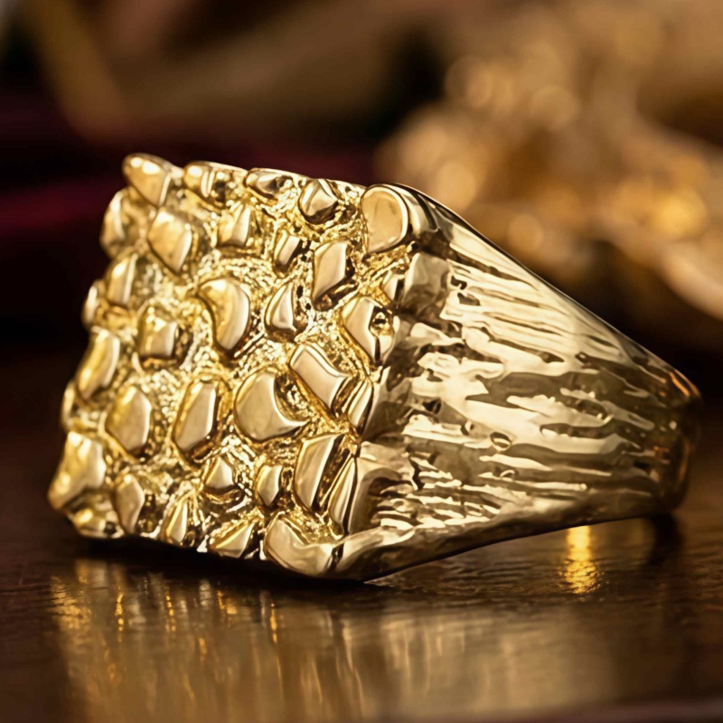 TEMU Bague Carrée Large à Texture en Stéréoscopique Personnalisée pour Femme Homme, Bijou de Mode Rétro Géométrique pour Banquet, Fête, Décontracté