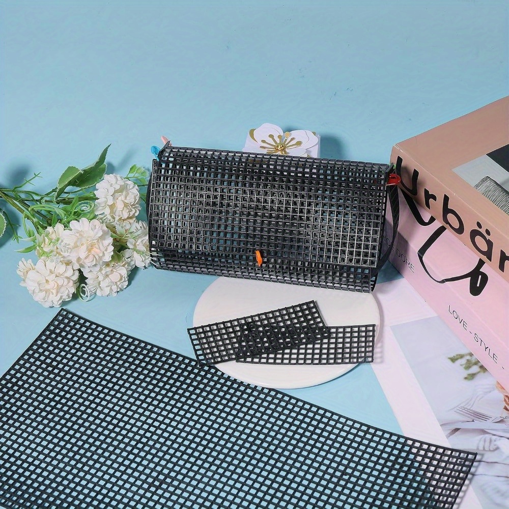 5pcs black plastic mesh canvas sheets bag bottom shaper pads