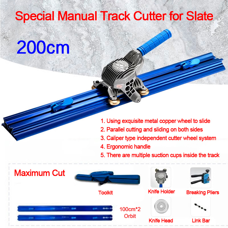 Image of Sdlool 87 Inch Manual Tile Cutter, For Large Format Ceramic Porcelain Tiles, Professional Porcelain Slab Cutting Machine With Double Rails Design Table Tile Cutter Hand Tools
