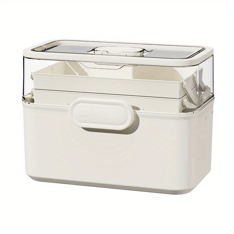 TEMU Extra-large Multi-tier Medicine Organizer - Kit Storage Box, Durable Plastic, Ideal For Use