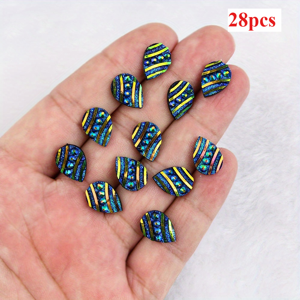 28-65pcs Teardrop Shape Resin Rhinestone Wedding Decoration