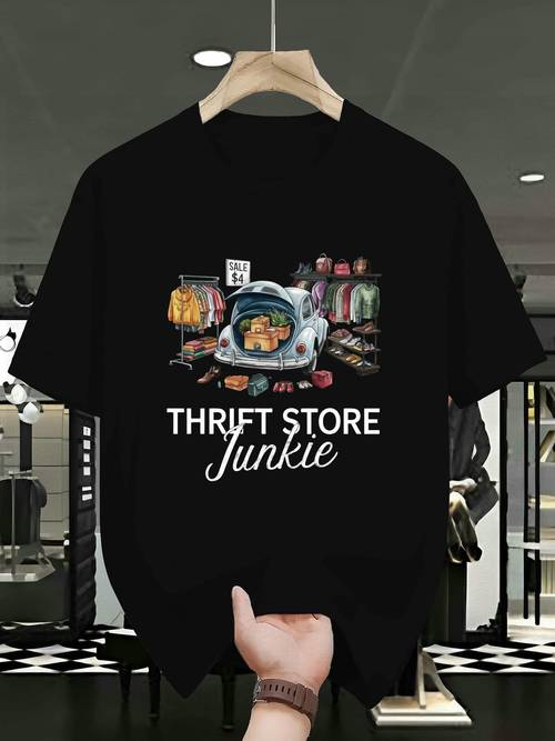 mens vintage second hand t shirt 4 suitable for summer casual round neck tee with retro lettering machine washable regular fit for daily wear street style outfits male wardrobe essential