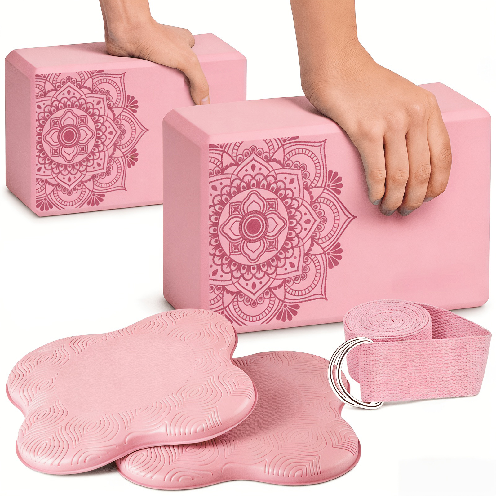Set of 2 Ergonomic Yoga Blocks for Comfort & Support