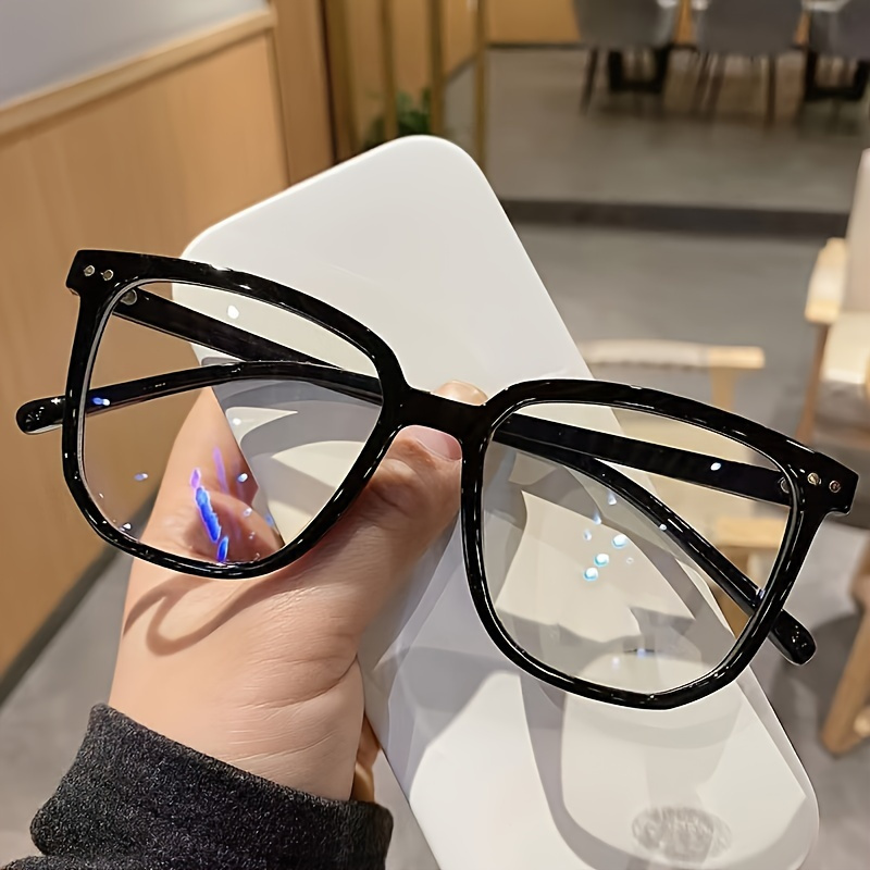 Unisex Square Glasses, Suitable For Daily Wear, Clear Lenses, Lightweight And Comfortable