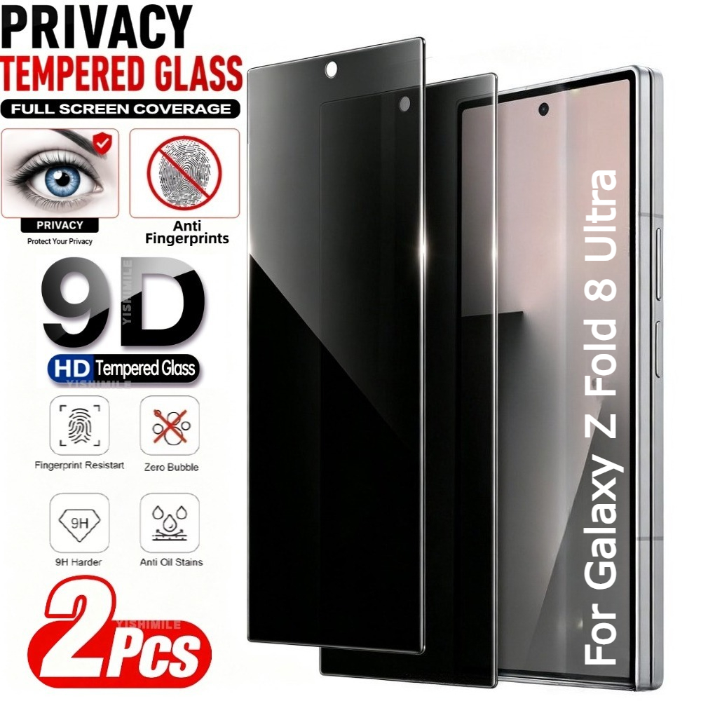 TEMU 2pcs, Privacy Front Tempered Glass Screen Protectors, Suitable For Galaxy Z Fold 8/ultra, Anti-peeping Tempered Glass, Anti-scratch, Bubble-free