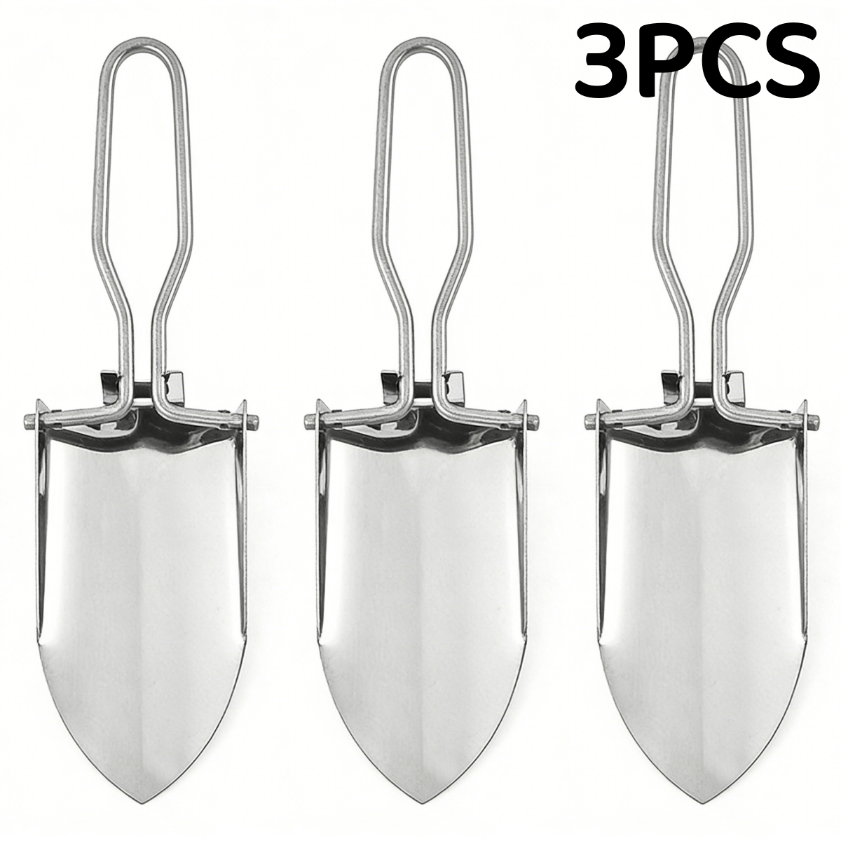 3pcs portable stainless steel folding shovel collapsible gardening tools camping spade cloth package garden supplies