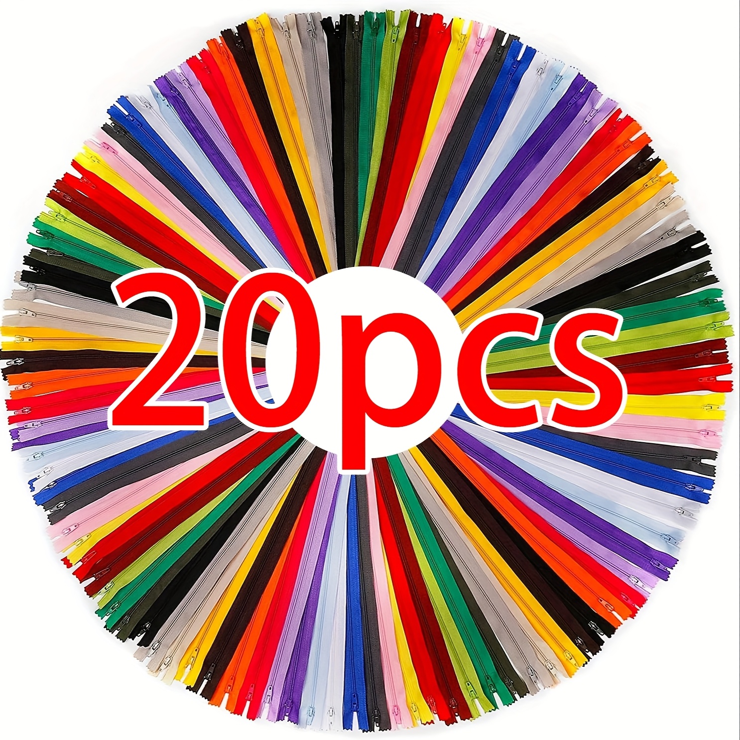 TEMU 5/20pcs 20cm/7.8 Inch Mixed Nylon Coil Zippers, Colored Sewing Zippers For Tailoring, Sewing Crafts, Luggage, Clothing, And Handicrafts