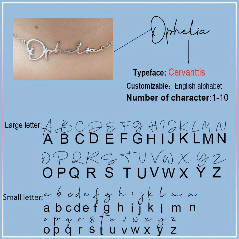 TEMU Customize A Personalized Name Necklace Made Of Stainless Steel, A Custom Name Jewelry Piece, An Ideal Birthday Gift For Women, A Mother's Day