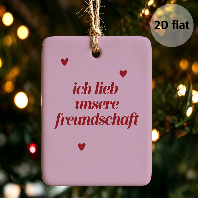 TEMU 1pc German Friendship Pendant, Light Pink Background With Heart Decor, Perfect Gift For To Your , Ideal For Bedroom, Study Wall Or Desktop