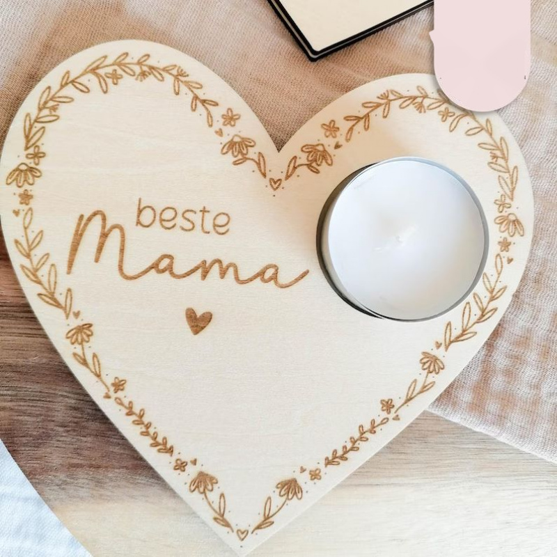 E-shop Muttertag-Teelichthalter, herzförmiges "Ich liebe dich"-Wildblumen-Geschenk, Muttertags-Feiertagsgeschenk, Muttertagsgeschenk